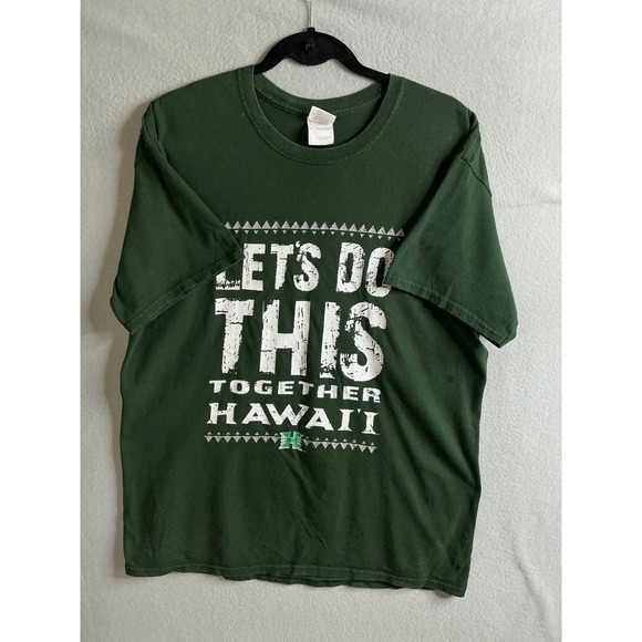 University Of Hawaii T Shirt Men's Large Lets Do This Together Hawaii Graphic - Picture 1 of 6